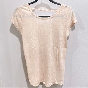 GAP top in baby pink linen blend